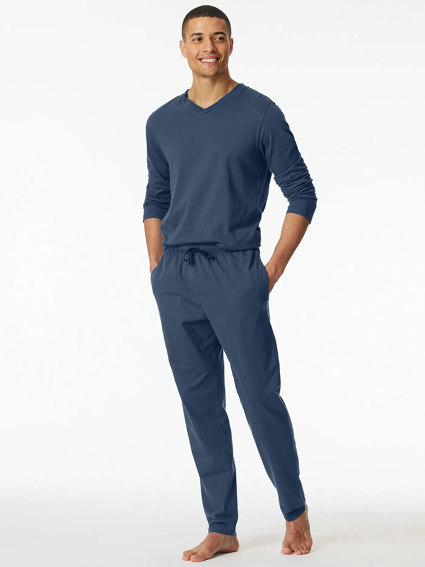 SCHIESSER | Pyjama Hose | blau